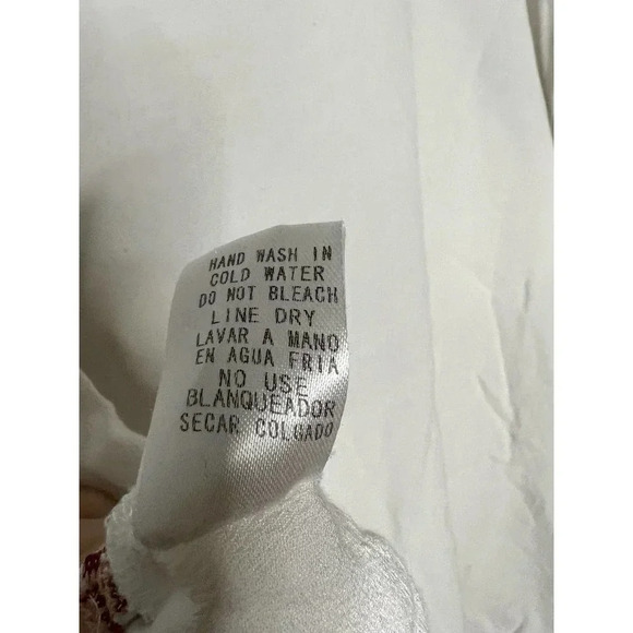 Entro white floral boho embroidered top blouse size Large. - Picture 6 of 7